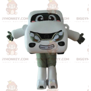 Weißes Auto BIGGYMONKEY™ Maskottchenkostüm, Fahrzeugkostüm