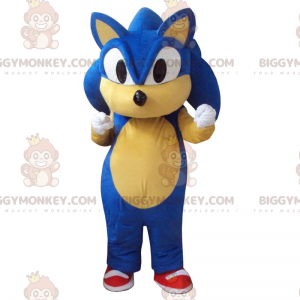 BIGGYMONKEY™ mascottekostuum van Sonic, de beroemde blauwe