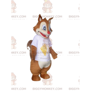 Disfraz de mascota BIGGYMONKEY™ ardilla marrón y blanca