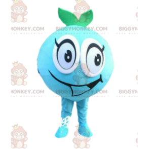 Blueberry BIGGYMONKEY™ maskottiasu, sininen hedelmäpuku, punainen hedelmä - Hedelmän maskotti - BiggyMonkey.com