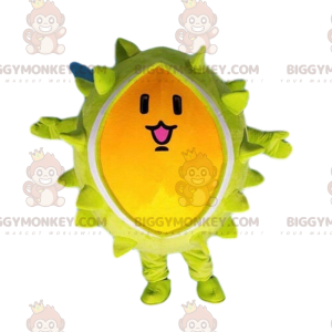 Durian BIGGYMONKEY™ maskotdräkt, jättegul fruktdräkt -