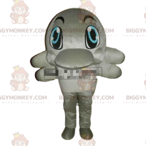 BIGGYMONKEY™ mascot costume of gray dolphin, sea costume, giant