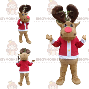 Reindeer BIGGYMONKEY™ mascot costume, caribou costume, reindeer