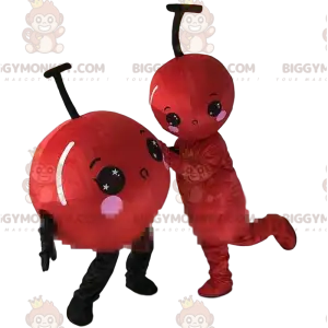 2 BIGGYMONKEY™s maskot röda körsbär, 2 röda bär, röda äpplen -