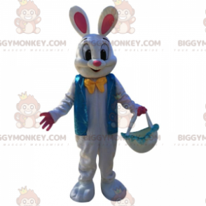 Påskehare BIGGYMONKEY™ maskotkostyme, veldig stilig hvit kaninkostyme - Kanin maskot - BIGGYMONKEY_09174 - BiggyMonkey.com