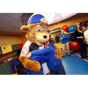 Brauner Bär BIGGYMONKEY™ Maskottchen-Kostüm mit Mütze -