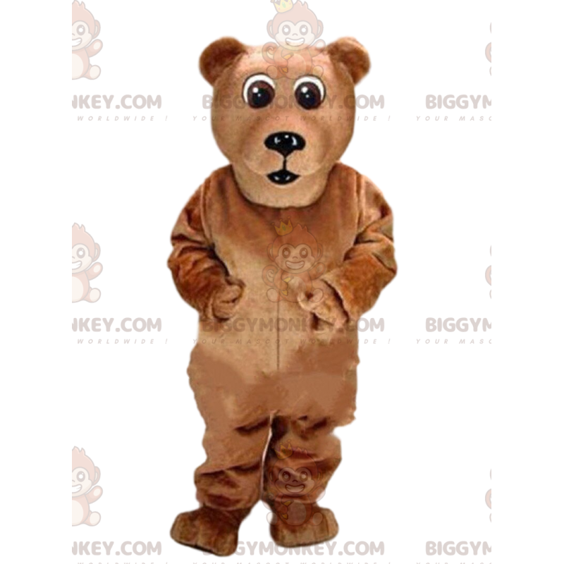 Traje de mascote de urso pardo BIGGYMONKEY™, fantasia de
