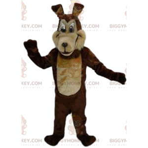 Disfraz de mascota BIGGYMONKEY™ de lobo marrón de dos tonos