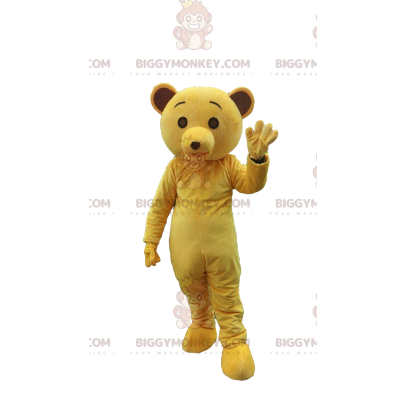 Costume de mascotte BIGGYMONKEY™ d'ours jaune, costume nounours Costume de mascotte BIGGYMONKEY™ d'ours jaune, costume nounours