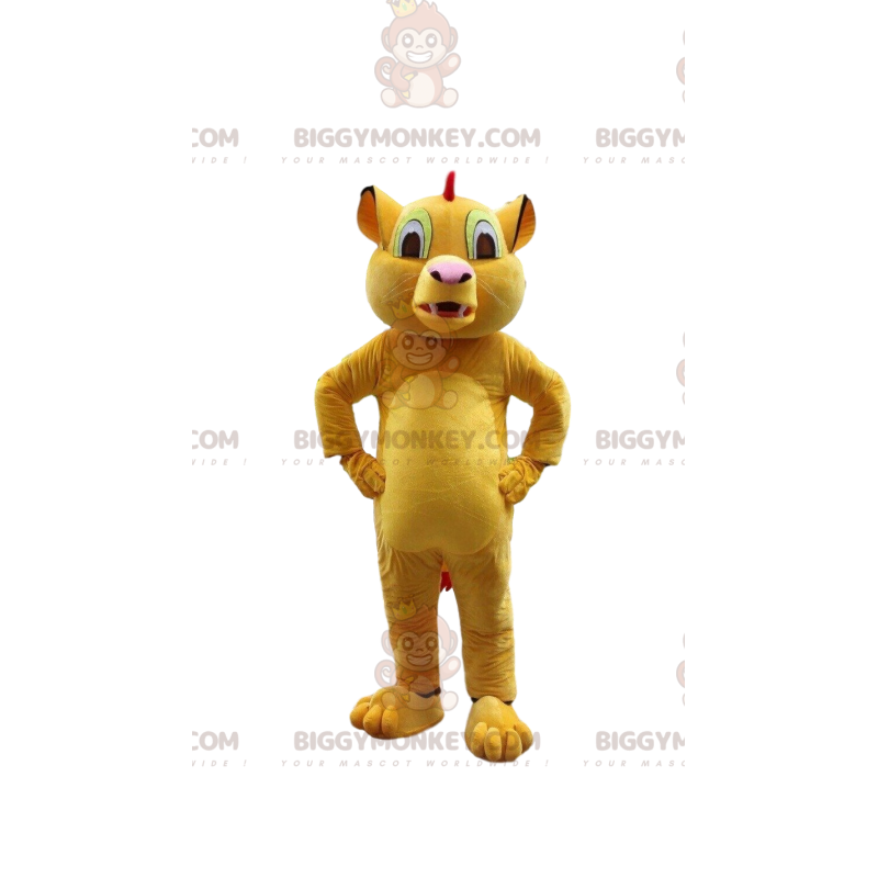 Vier tempel auditorium BIGGYMONKEY™ mascottekostuum van Simba, beroemde Besnoeiing L (175-180 cm)