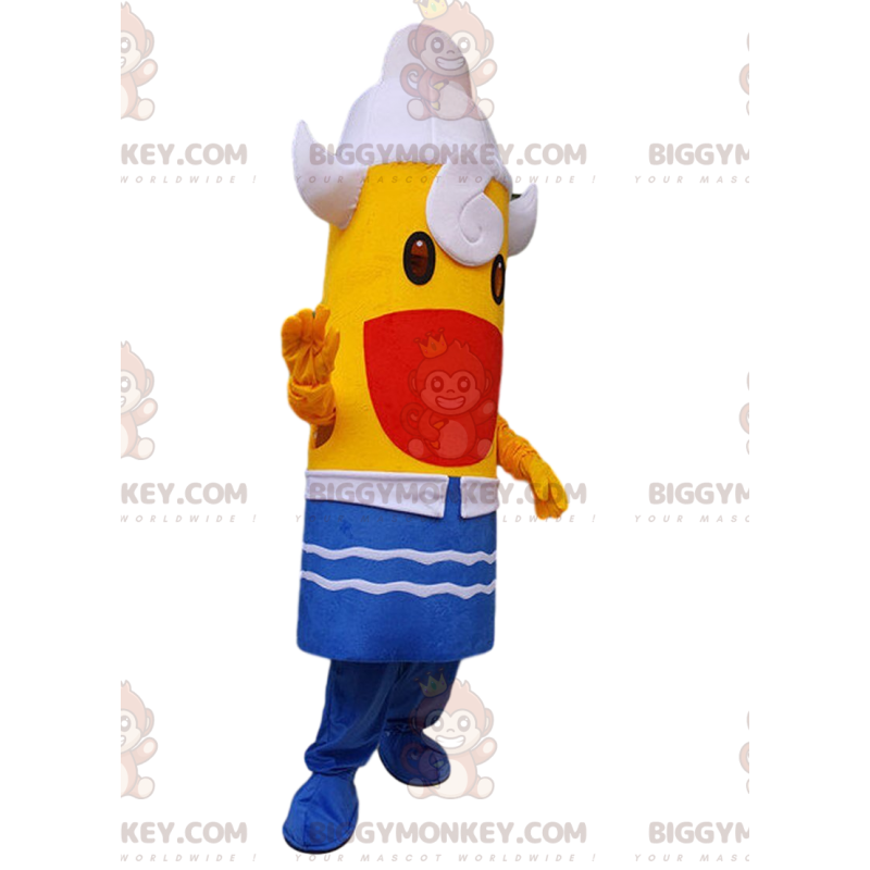 Jätteglass BIGGYMONKEY™ maskotdräkt, gul ispinnekostym - Jätteglass BIGGYMONKEY™ maskotdräkt, gul ispinnekostym -