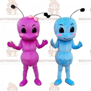 BIGGYMONKEY™s ant mascot, one pink and one blue, insect