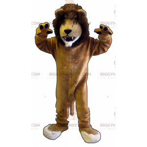 Giant lion BIGGYMONKEY™ mascot costume, feline costume, zoo