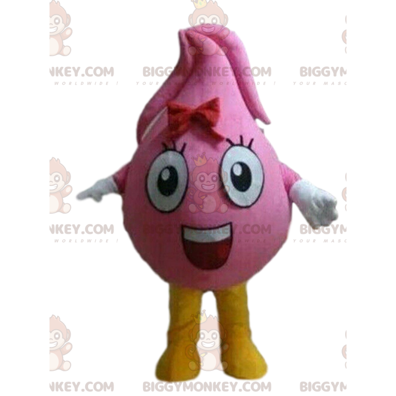 Traje de mascote BIGGYMONKEY™ rosa blob, traje blob gigante –