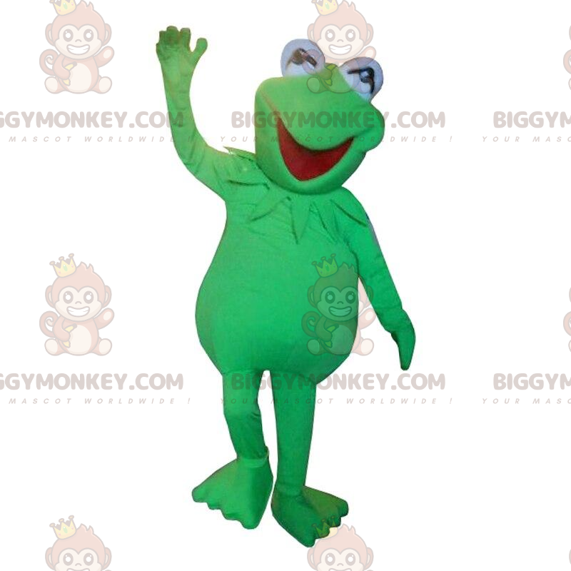 Traje de mascote BIGGYMONKEY™ de Kermit, o famoso sapo verde Traje de mascote BIGGYMONKEY™ de Kermit, o famoso sapo verde