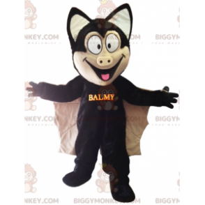 Mooie zwarte vleermuis BIGGYMONKEY™ mascottekostuum -