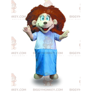 Red Hair Girl BIGGYMONKEY™ Mascot Costume With Dressing Gown –
