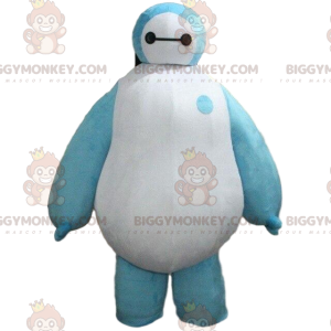 BIGGYMONKEY™ mascot costume white and blue robot, big