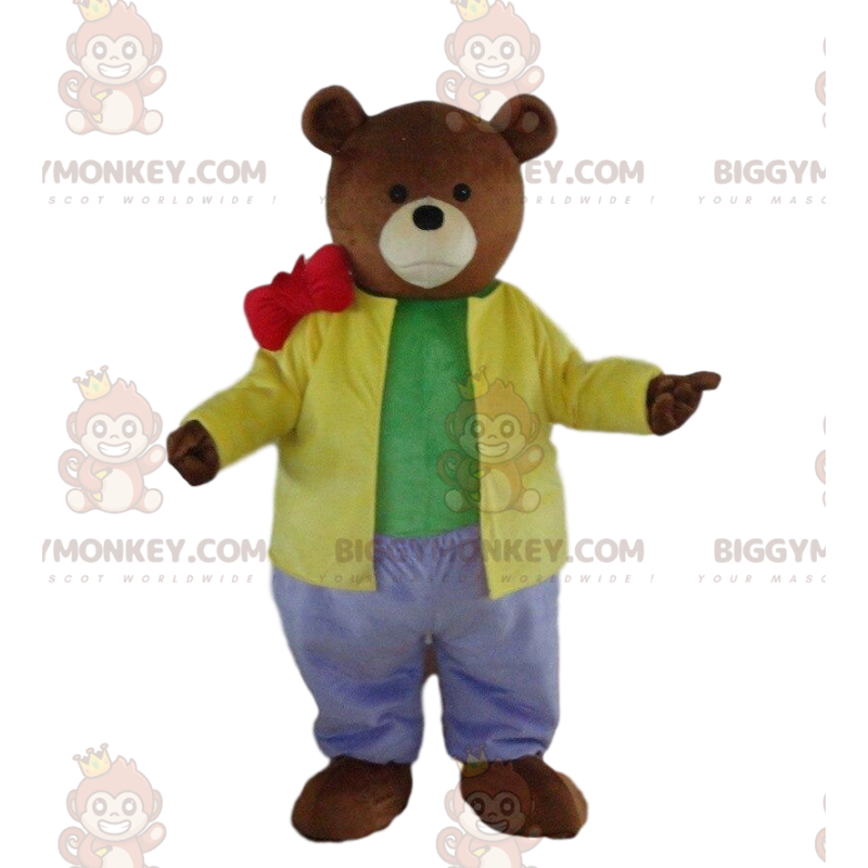 Disfraz de mascota BIGGYMONKEY™ Oso de peluche con atuendo Disfraz de mascota BIGGYMONKEY™ Oso de peluche con atuendo