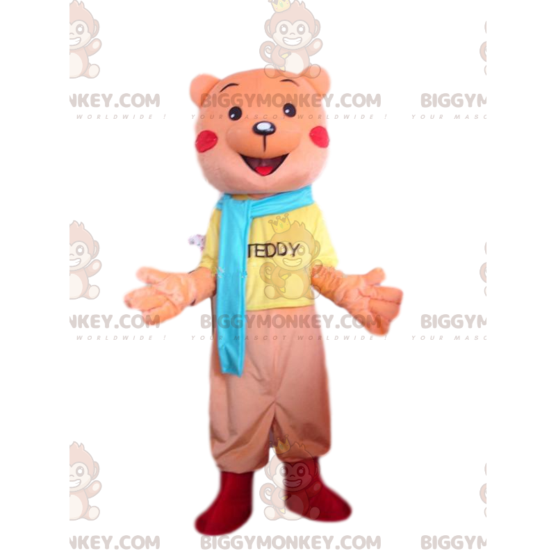 Costume de mascotte BIGGYMONKEY™ de nounours orange, costume Costume de mascotte BIGGYMONKEY™ de nounours orange, costume