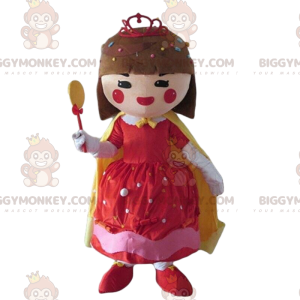 BIGGYMONKEY™ mascot costume of girl dressed up with candy