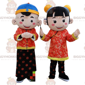 2 Maskot asijské postavy BIGGYMONKEY™, kostým Asie –