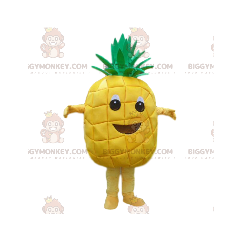 Kostým maskota BIGGYMONKEY™ obřího žlutého ananasu, kostým ananasu, exotické ovoce - Ovocný maskot - BiggyMonkey.com