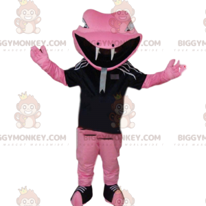 Fantasia de mascote Pink Snake BIGGYMONKEY™ em roupas