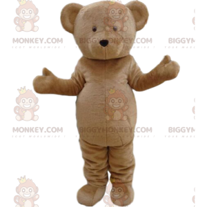 Fato de mascote de urso bege BIGGYMONKEY™, personalizável.