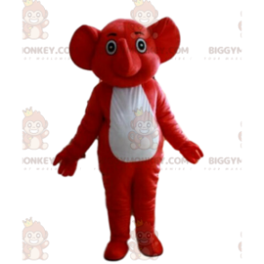 Kostium maskotki czerwonego i białego słonia BIGGYMONKEY™, kostium małego słonia - Maskotki słonia - BiggyMonkey.com