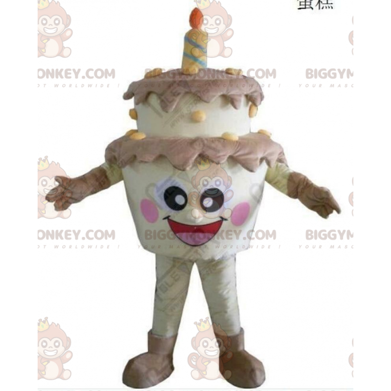 Costume de mascotte BIGGYMONKEY™ de gâteau d'anniversaire