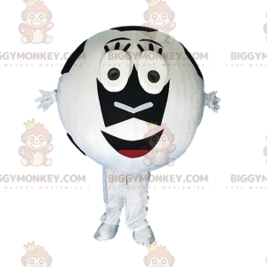 Costume de mascotte BIGGYMONKEY™ de ballon de foot blanc et