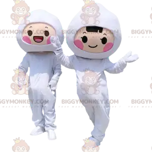 bílá postava maskot BIGGYMONKEY™, bílé kostýmy – Biggymonkey.com