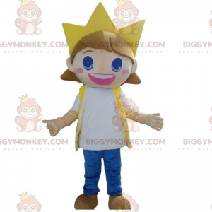 Girl's BIGGYMONKEY™ mascot costume with a crown, queen costume