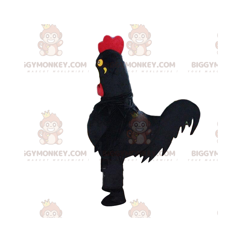 Grote zwarte haan BIGGYMONKEY™ mascottekostuum, boerenkostuum - Grote zwarte haan BIGGYMONKEY™ mascottekostuum, boerenkostuum -