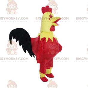 Κίτρινη και κόκκινη στολή μασκότ κόκορα BIGGYMONKEY™, στολή φάρμας - Μασκότ Κοτόπουλα - Πετεινές - Κοτόπουλα - BiggyMonkey.com