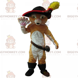Puss in Boots BIGGYMONKEY™ mascottekostuum, beroemde sluwe kat
