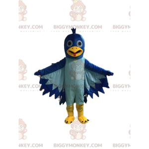 Pigeon BIGGYMONKEY™ Maskottchenkostüm, blaues Vogelkostüm