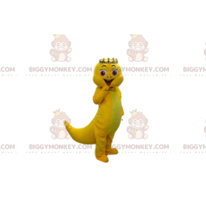Costume da dinosauro giallo BIGGYMONKEY™ mascotte, costume da