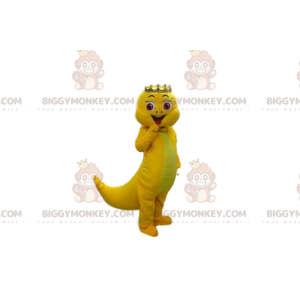 Traje de mascote de dinossauro amarelo BIGGYMONKEY™, traje de