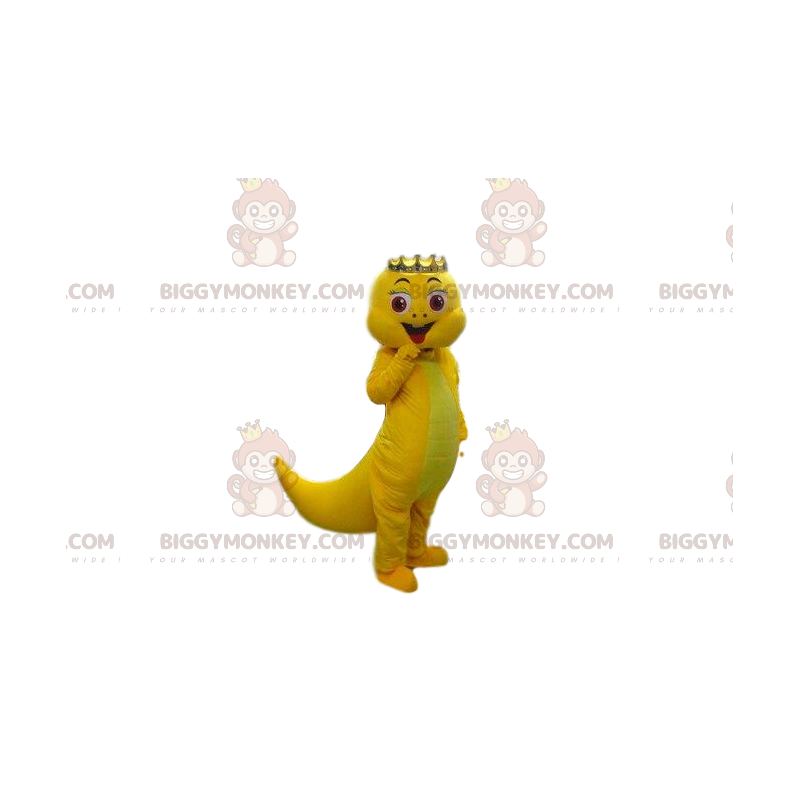 Keltainen dinosaurus BIGGYMONKEY™ maskottiasu, keltainen