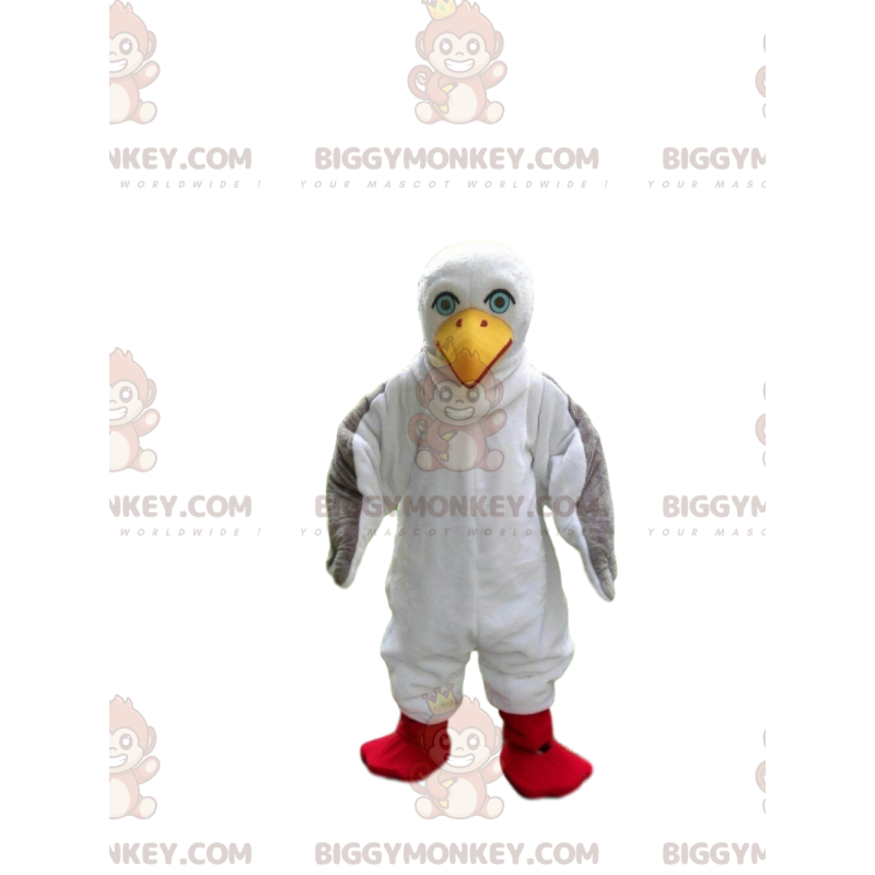 Στολή μασκότ Seagull BIGGYMONKEY™, στολή άλμπατρος, φανταχτερό φόρεμα με περιστέρια - Μασκότ πουλιών - BiggyMonkey.com