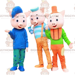 BIGGYMONKEY™s "Three Little Pigs"-maskot, 3 grisekostumer - Grise-maskoter - BIGGYMONKEY_09286 - BiggyMonkey.com