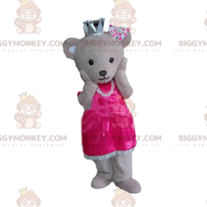 Disfraz de mascota Teddy Bear BIGGYMONKEY™ disfrazado de reina