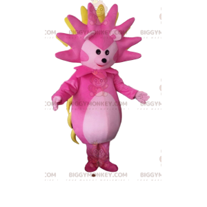 Costume da mascotte BIGGYMONKEY™ di riccio rosa, bianco e