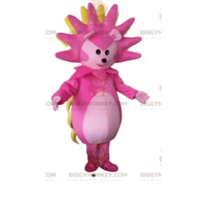BIGGYMONKEY™ mascot costume of pink, white and yellow hedgehog, hedgehog costume - Hedgehog mascots - BiggyMonkey.com