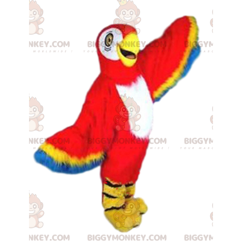 Disfraz de mascota BIGGYMONKEY™ Loro rojo Tamaño L (175-180 CM)