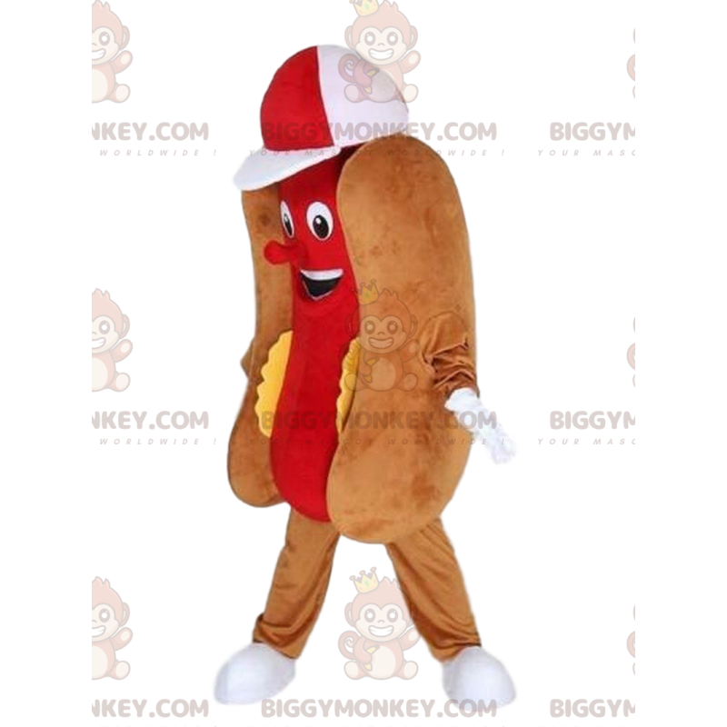 Hot dog Kostium maskotki BIGGYMONKEY™, kostium fast food Hot dog Kostium maskotki BIGGYMONKEY™, kostium fast food