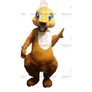 BIGGYMONKEY™ Brown and White Kangaroo Mascot Costume Animal