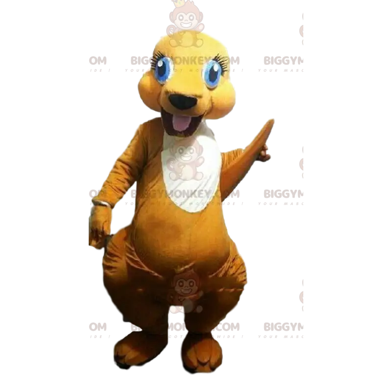 BIGGYMONKEY™ Brown and White Kangaroo Mascot Costume Animal BIGGYMONKEY™ Brown and White Kangaroo Mascot Costume Animal